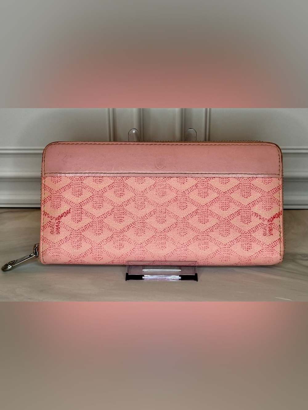 Goyard Sakura Rare Pink GM Zip Around Wallet Goyardine Leather Includes Box - Picture 2 of 10
